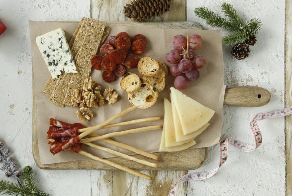 Tabla de embutidos y queso, con chorizo riojano.